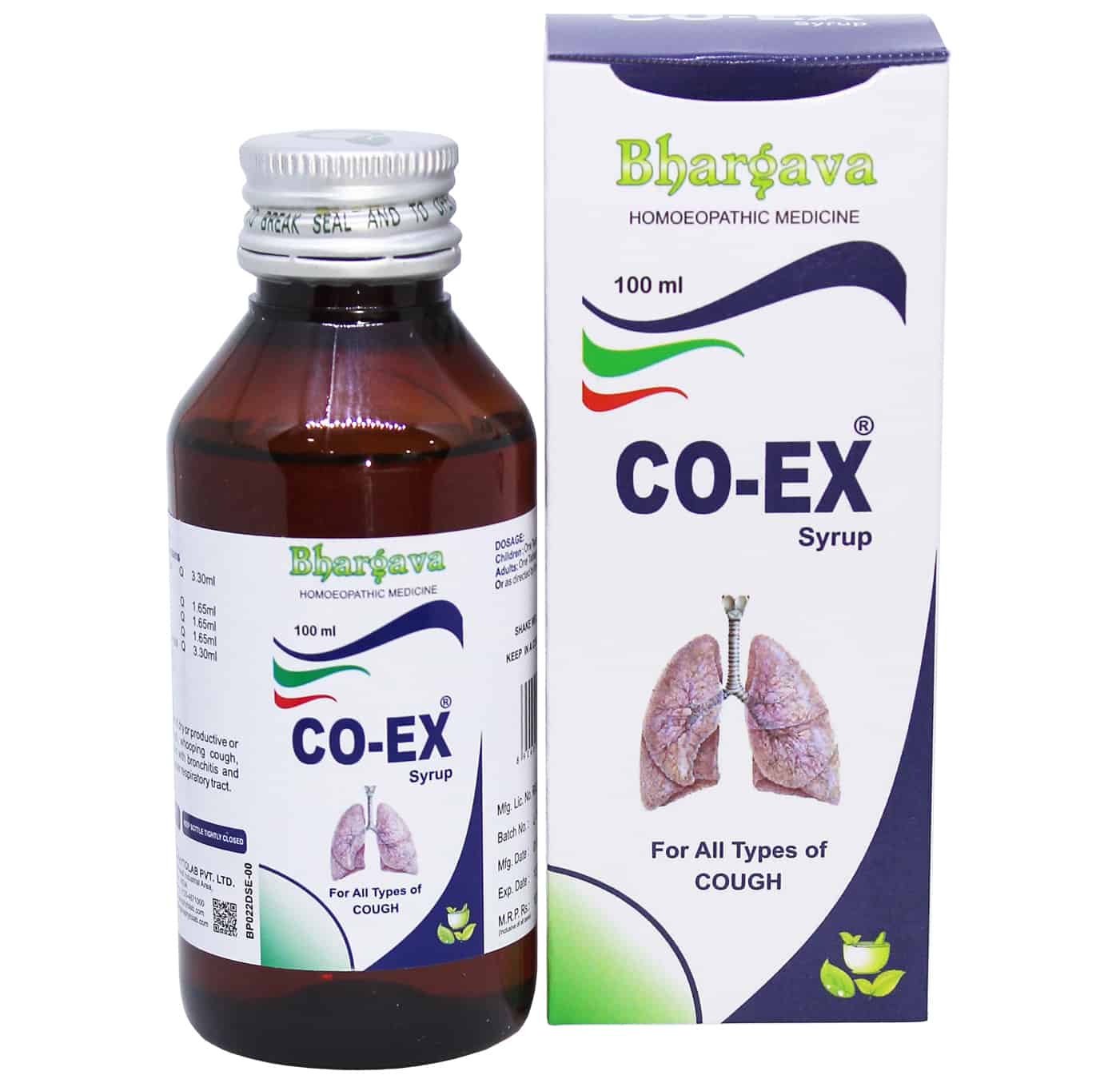 Co-Ex Syrup Dry Cough, Wet Cough, Allergic Cough, Baby Cough, Cough for Kids & Children style=